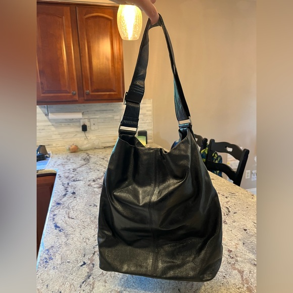 “Blue Stem” Leather Black Purse/Bag - Picture 3 of 5